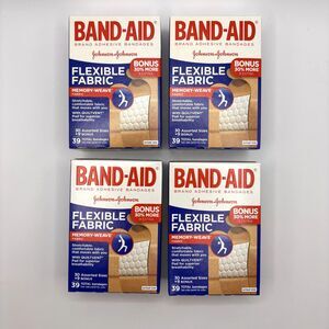 4 Band-Aid Johnson & Johnson Asst. Size Flexible Fabric Adhesive Bandage 39 pcs
